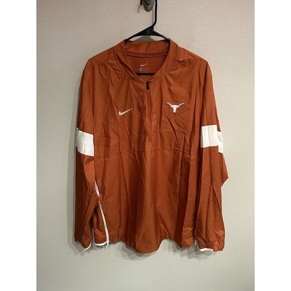 Texas Longhorns Nike Men’s XL Orange Vented Windbreaker 1/4 Zip Pullover - Picture 1 of 10